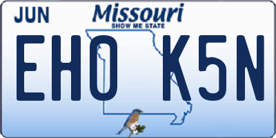 MO license plate EH0K5N