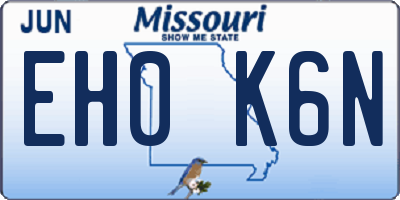 MO license plate EH0K6N