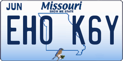 MO license plate EH0K6Y