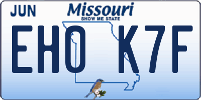 MO license plate EH0K7F