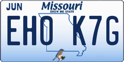 MO license plate EH0K7G