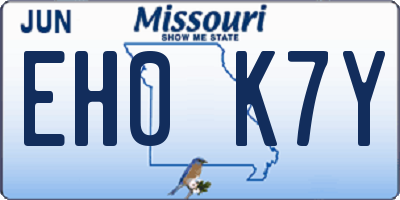 MO license plate EH0K7Y