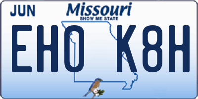 MO license plate EH0K8H