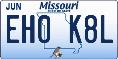 MO license plate EH0K8L