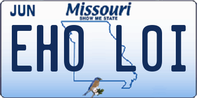 MO license plate EH0L0I