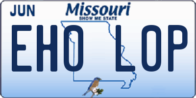MO license plate EH0L0P