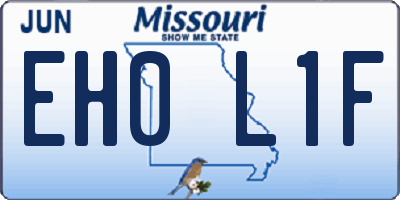 MO license plate EH0L1F