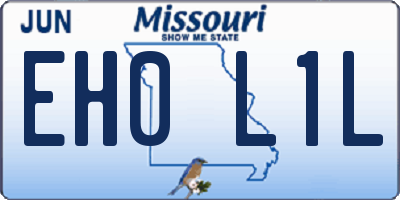 MO license plate EH0L1L