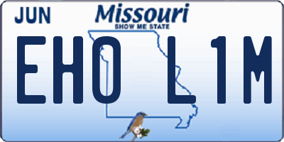 MO license plate EH0L1M