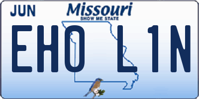MO license plate EH0L1N