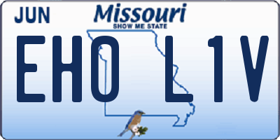 MO license plate EH0L1V