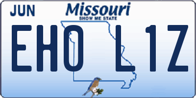 MO license plate EH0L1Z