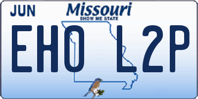 MO license plate EH0L2P