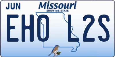 MO license plate EH0L2S