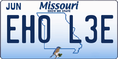 MO license plate EH0L3E