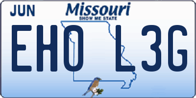 MO license plate EH0L3G