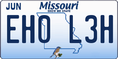 MO license plate EH0L3H