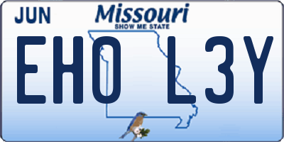 MO license plate EH0L3Y