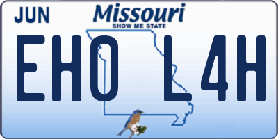 MO license plate EH0L4H