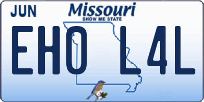 MO license plate EH0L4L
