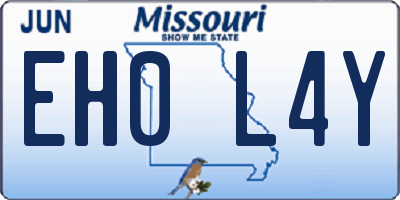 MO license plate EH0L4Y