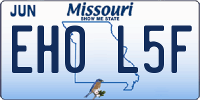 MO license plate EH0L5F