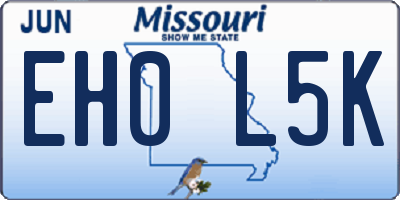 MO license plate EH0L5K