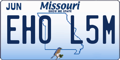 MO license plate EH0L5M