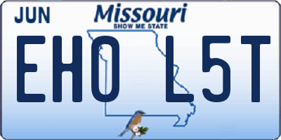 MO license plate EH0L5T