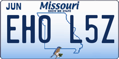 MO license plate EH0L5Z