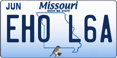 MO license plate EH0L6A