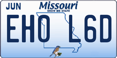 MO license plate EH0L6D