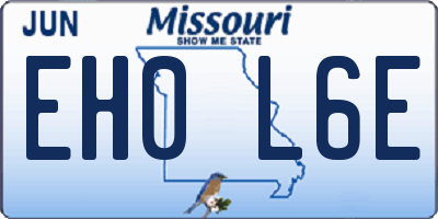 MO license plate EH0L6E