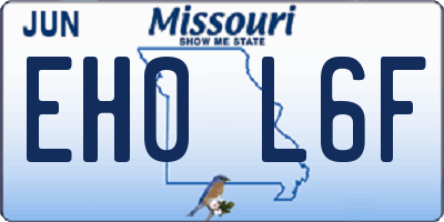 MO license plate EH0L6F