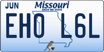 MO license plate EH0L6L