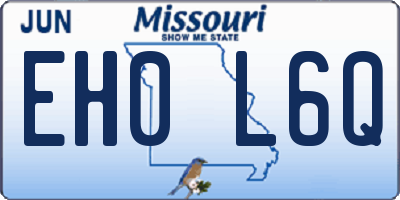 MO license plate EH0L6Q