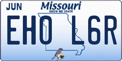 MO license plate EH0L6R