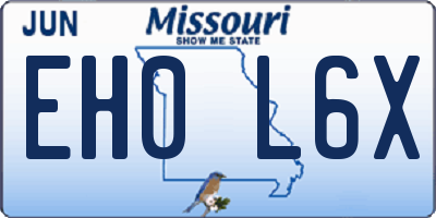 MO license plate EH0L6X