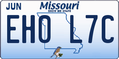 MO license plate EH0L7C