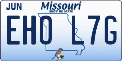 MO license plate EH0L7G