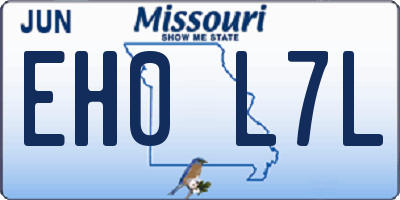 MO license plate EH0L7L