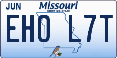 MO license plate EH0L7T