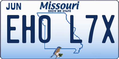 MO license plate EH0L7X