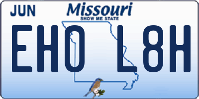MO license plate EH0L8H