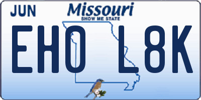 MO license plate EH0L8K