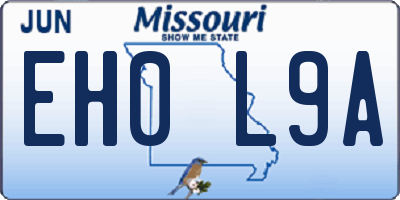 MO license plate EH0L9A