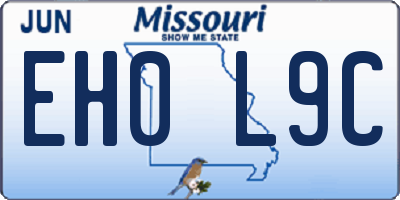 MO license plate EH0L9C