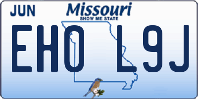 MO license plate EH0L9J
