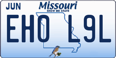 MO license plate EH0L9L