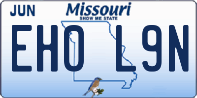 MO license plate EH0L9N